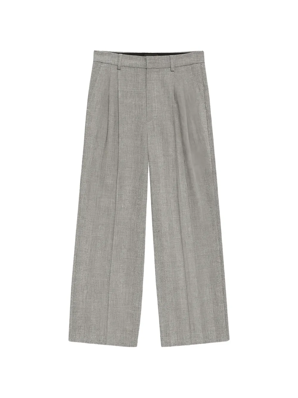 ANINE BING herringbone-pattern pleated trousers Beige