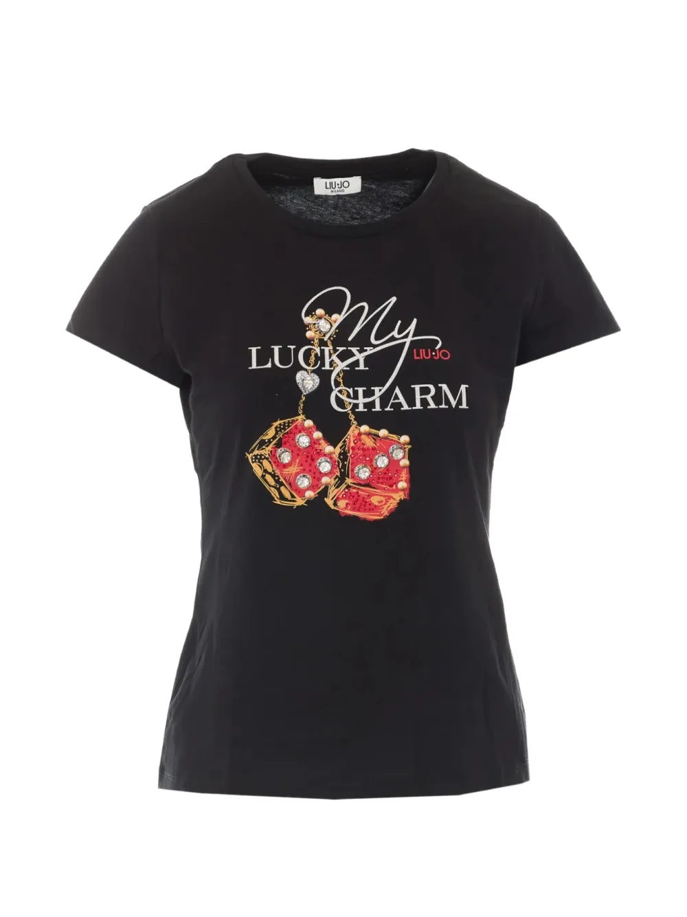 LIU JO T-shirt with jewel-embroidery - Nero