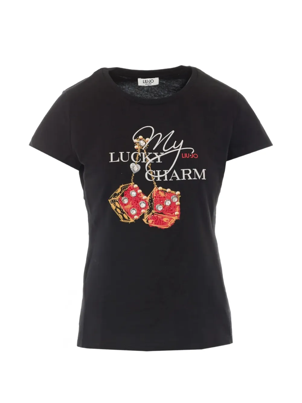 LIU JO T-shirt with jewel-embroidery - Nero