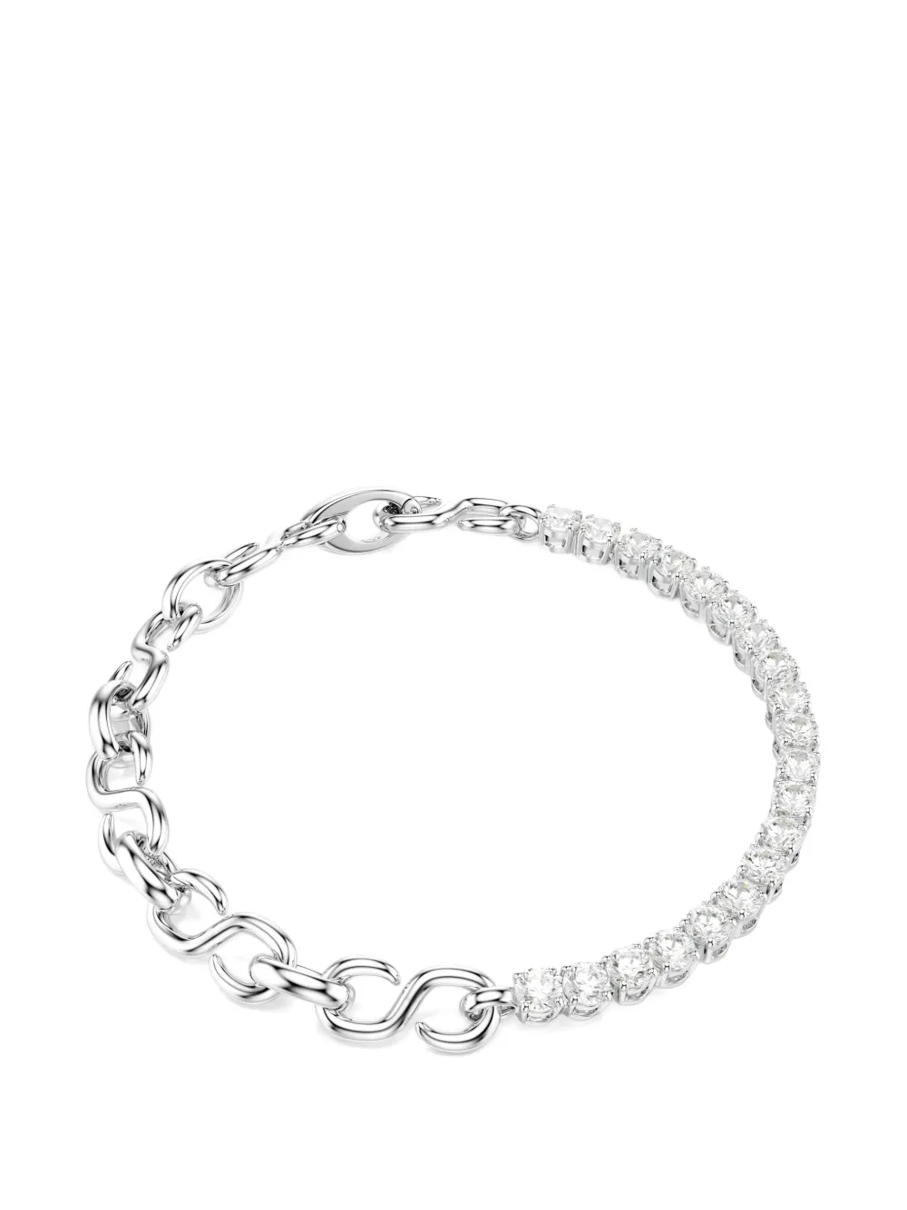 Swarovski Matrix crystal-embellished chain-link bracelet - Argento