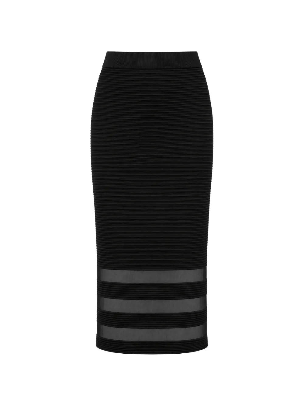 Ted Baker Cairie ribbed-knit pencil midi skirt - Nero
