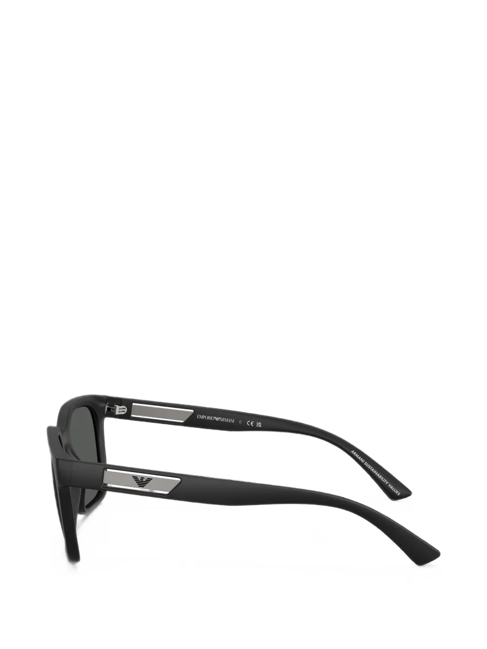 Emporio Armani Zonnebril met vierkant montuur Zwart