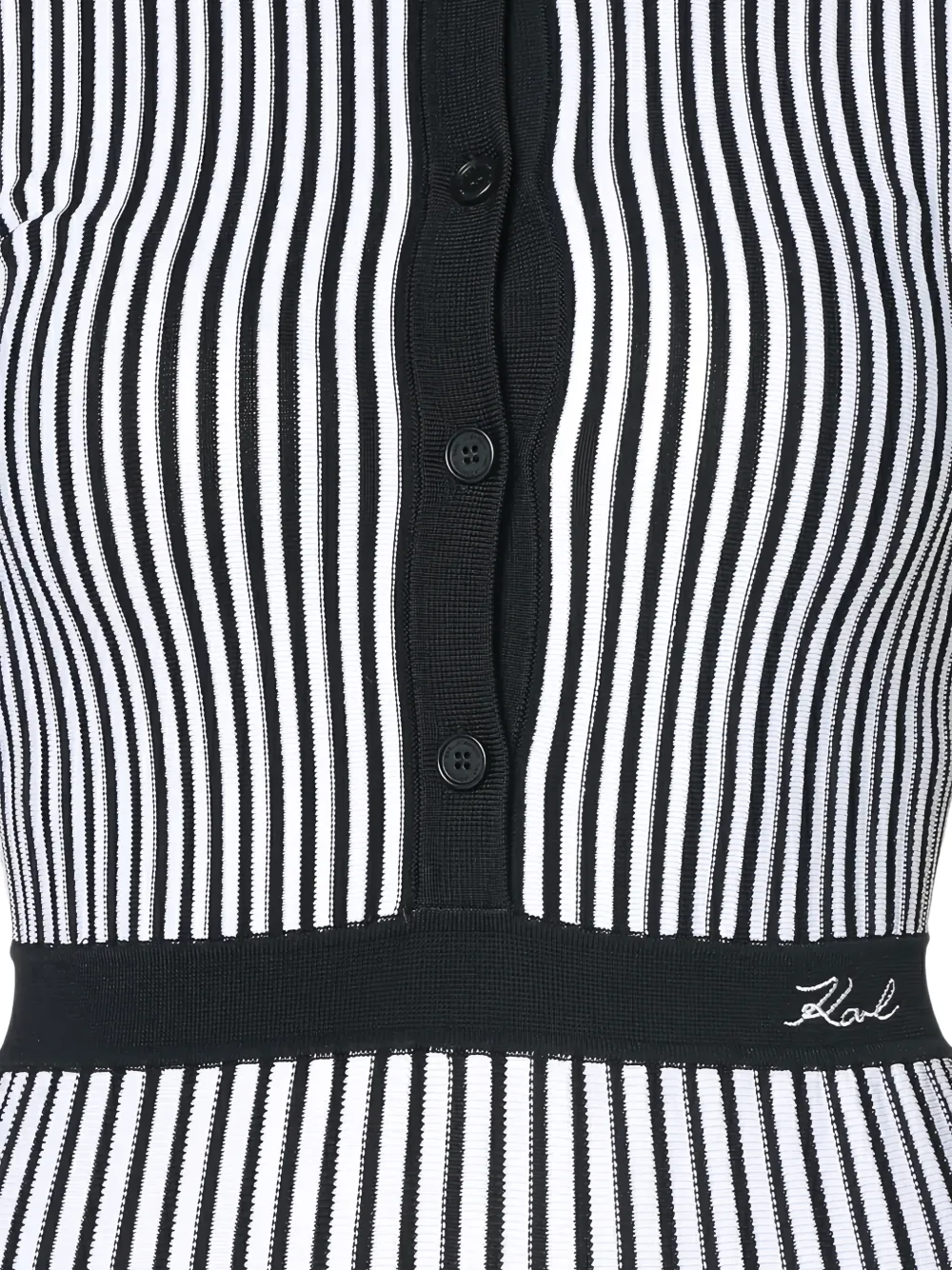 Karl Lagerfeld Geplooide midi-jurk met verticale streep Wit