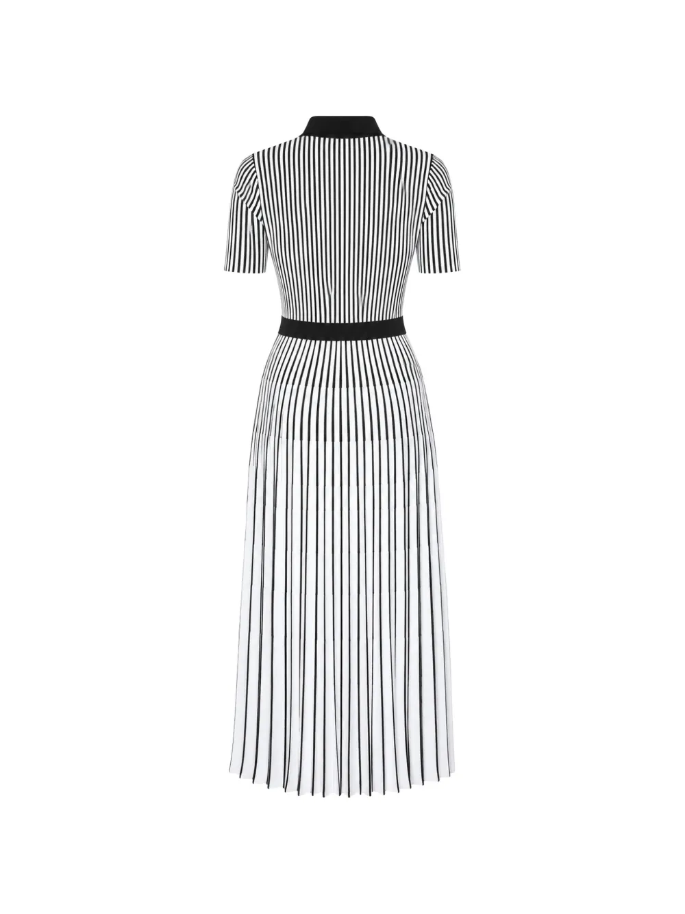 Karl Lagerfeld Geplooide midi-jurk met verticale streep Wit
