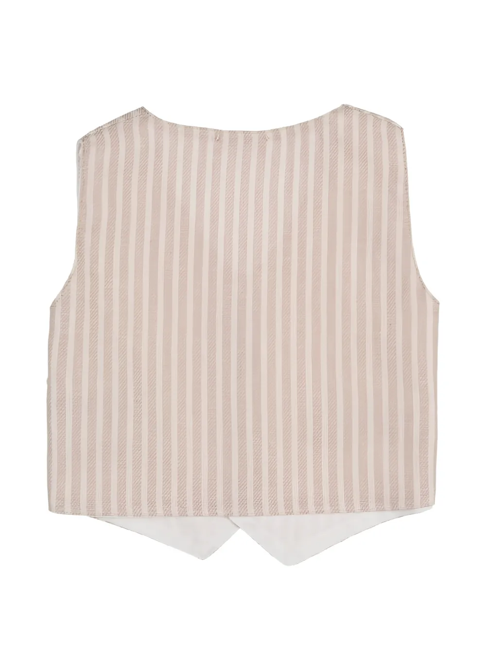 NANAN Gestreepte mouwloze bodywarmer Beige
