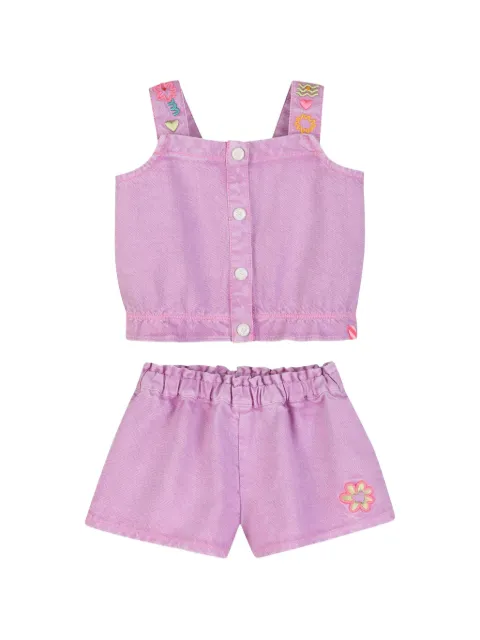 Billieblush  floral-embroidered vest top and shorts set