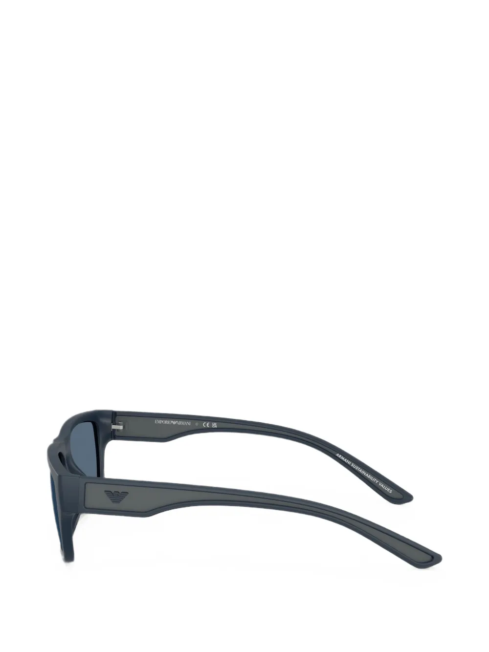 Emporio Armani Zonnebril met rechthoekig montuur Blauw
