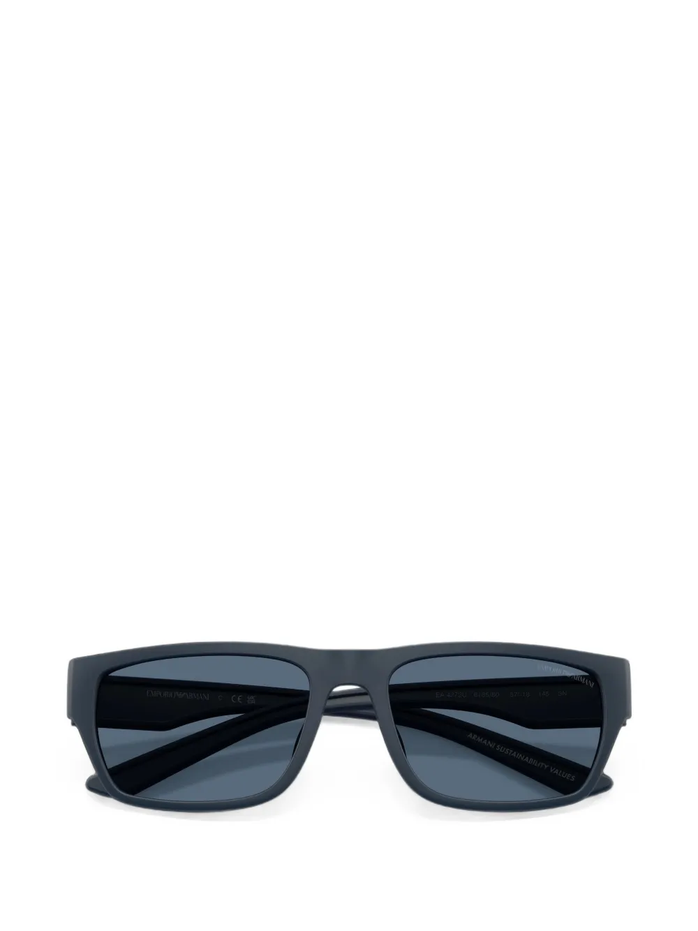 Emporio Armani Zonnebril met rechthoekig montuur Blauw