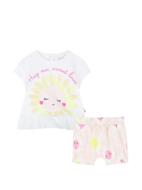 Billieblush crew-neck top sequin-embellished ruffled shorts