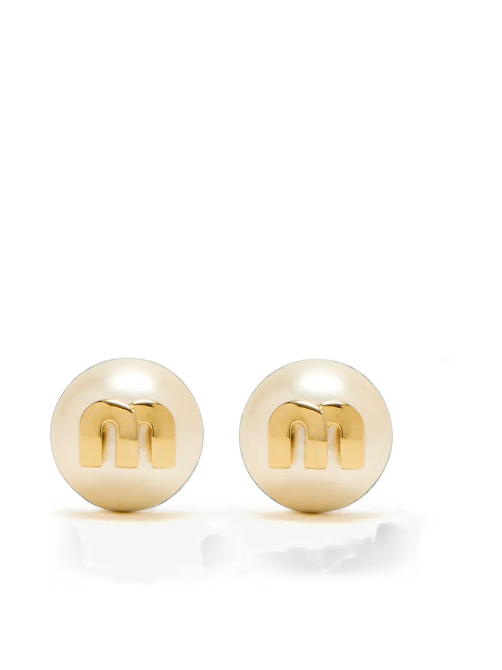 Miu Miu metal and pearl earrings - Oro