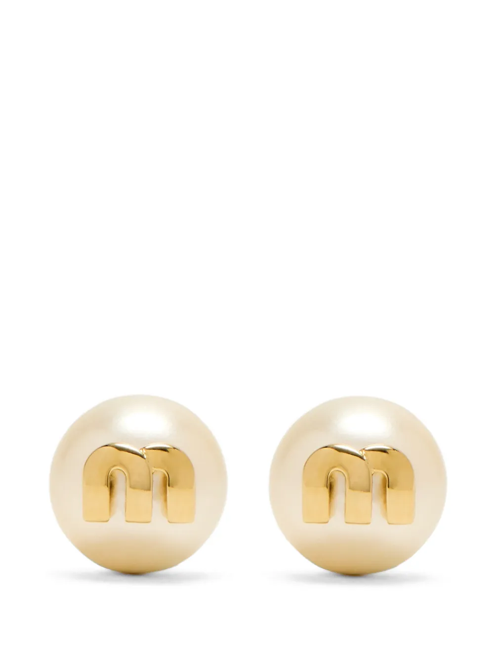 Miu Miu metal and pearl earrings - Oro