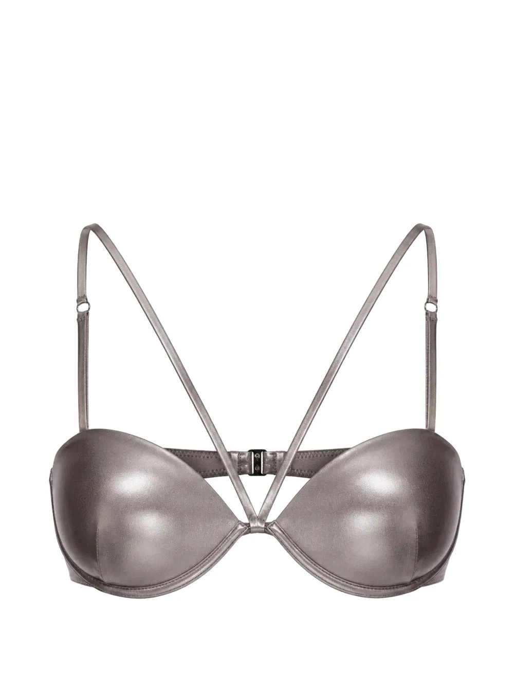 Gottex metallic-finish bikini top