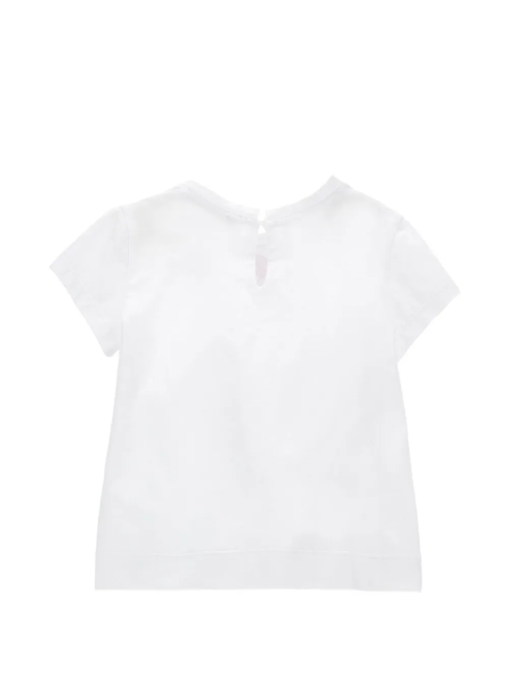 Monnalisa T-shirt met bloemenprint en strikpatroon Wit