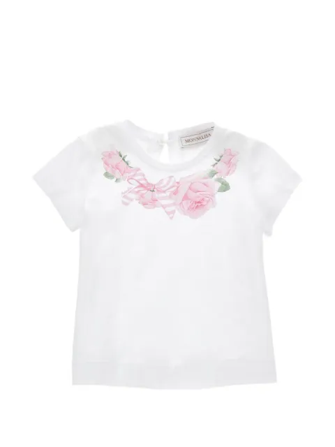 Monnalisa playera con motivo de moño y estampado floral