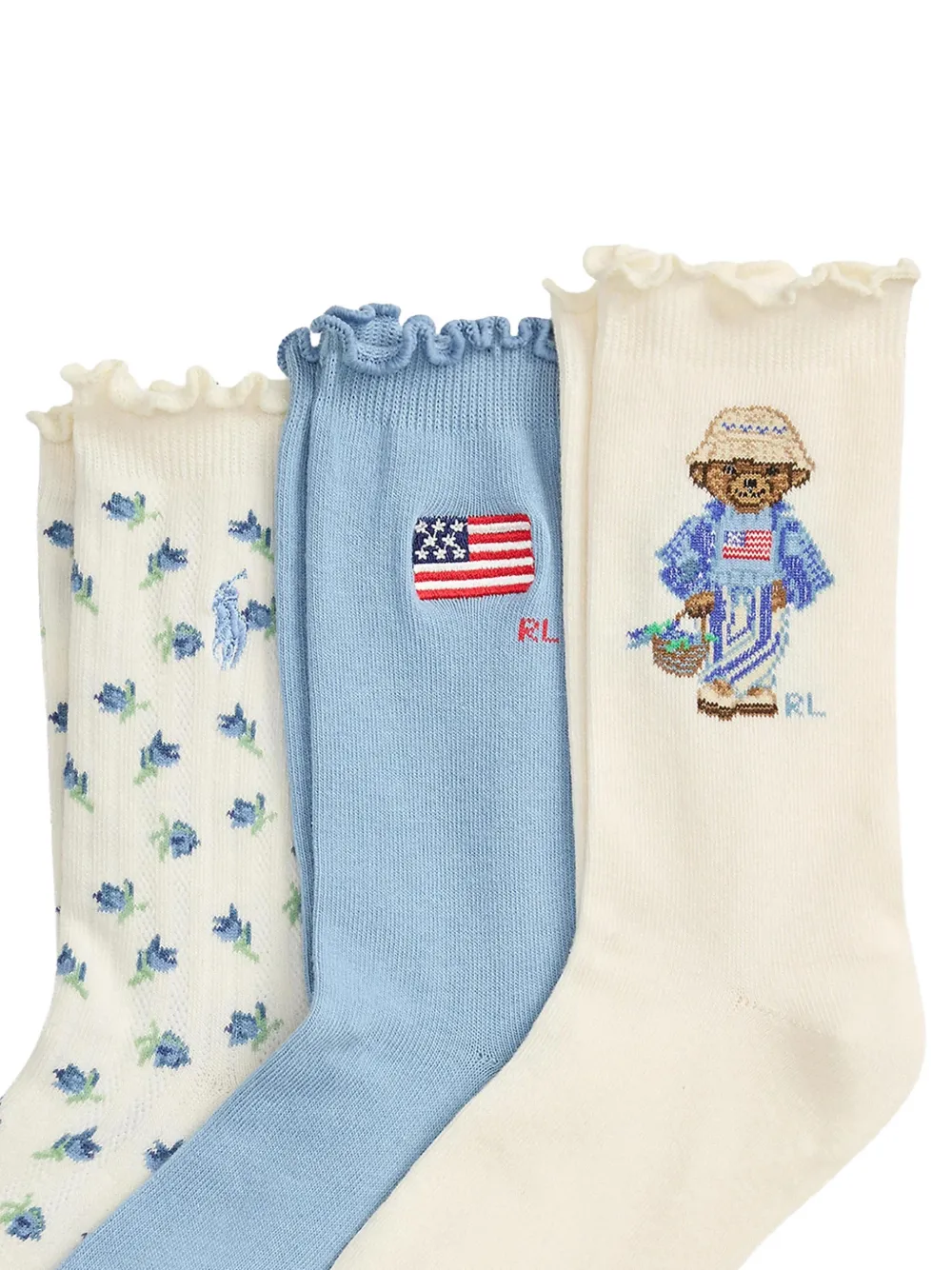 POLO RALPH LAUREN KIDS Polo Bear 3-pack sokken Beige