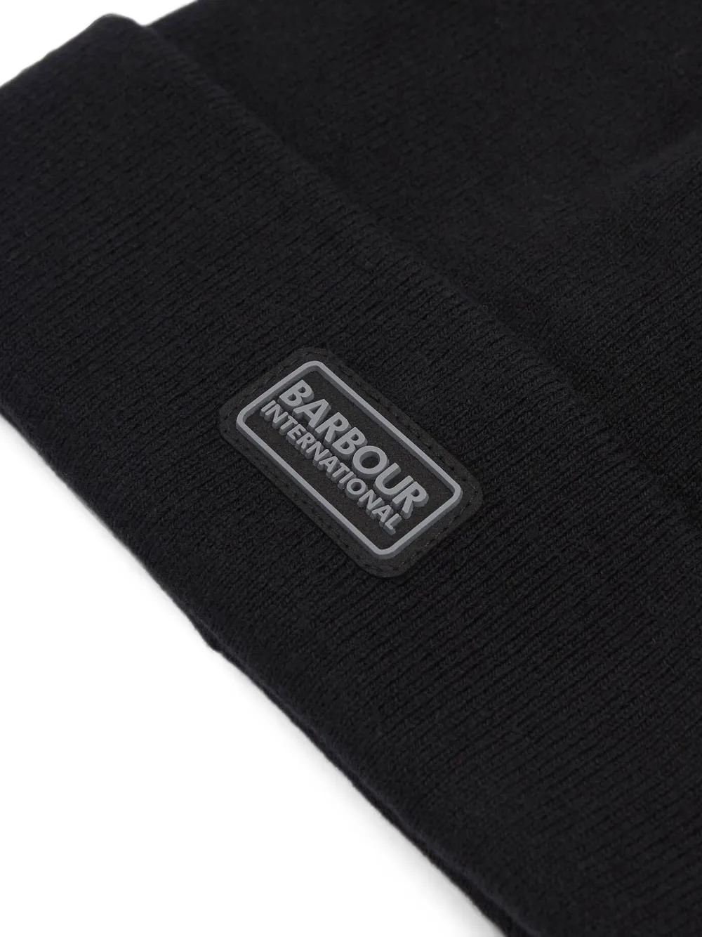 Barbour International Muts met logopatch Zwart