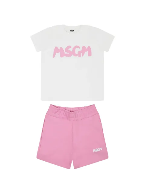 MSGM Kids logo-print T-shirt and shorts set
