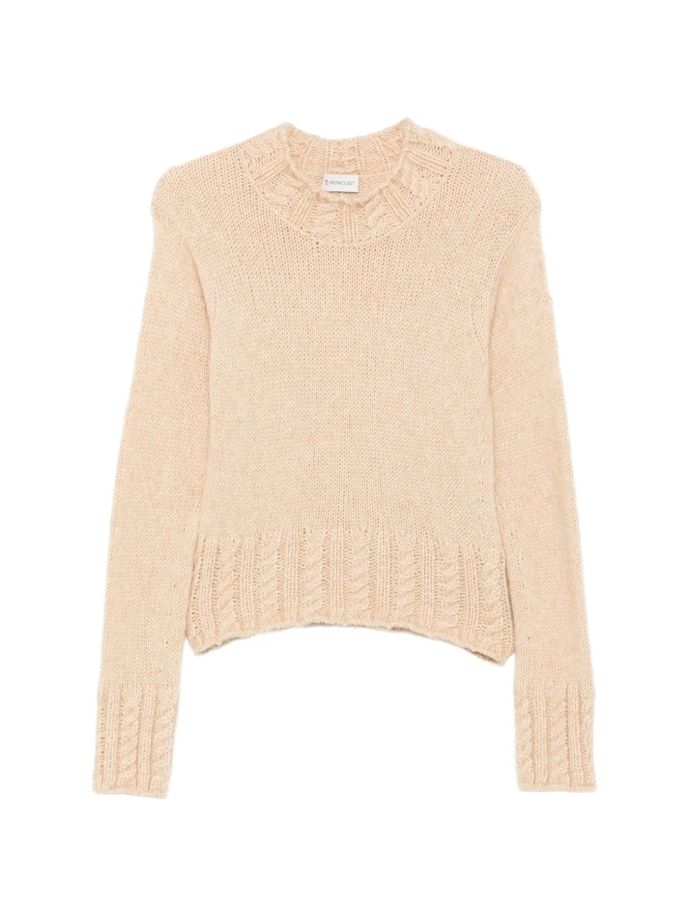Moncler logo-patch cable-knit sweater