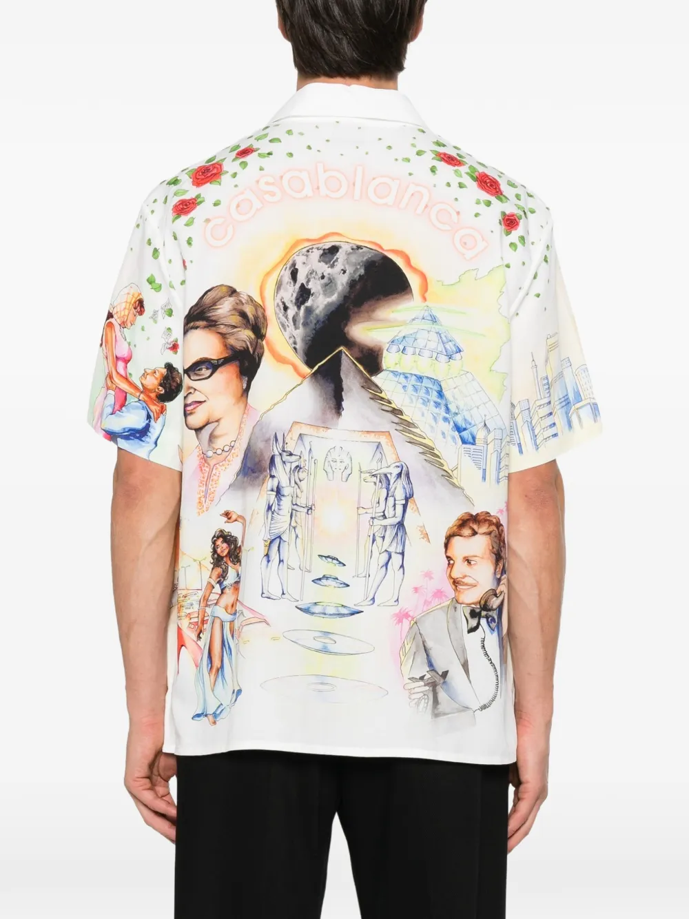 Casablanca short-sleeve buttoned shirt Wit