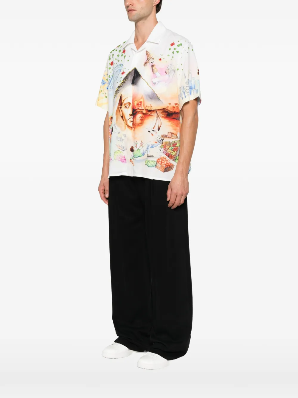 Casablanca short-sleeve buttoned shirt Wit