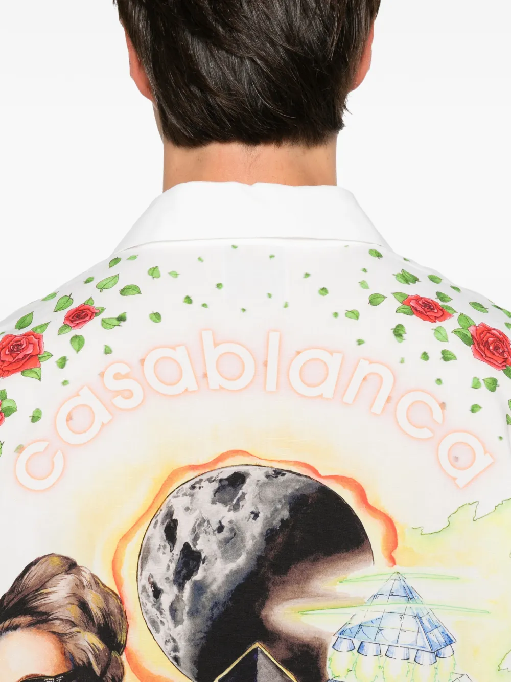 Casablanca short-sleeve buttoned shirt Wit