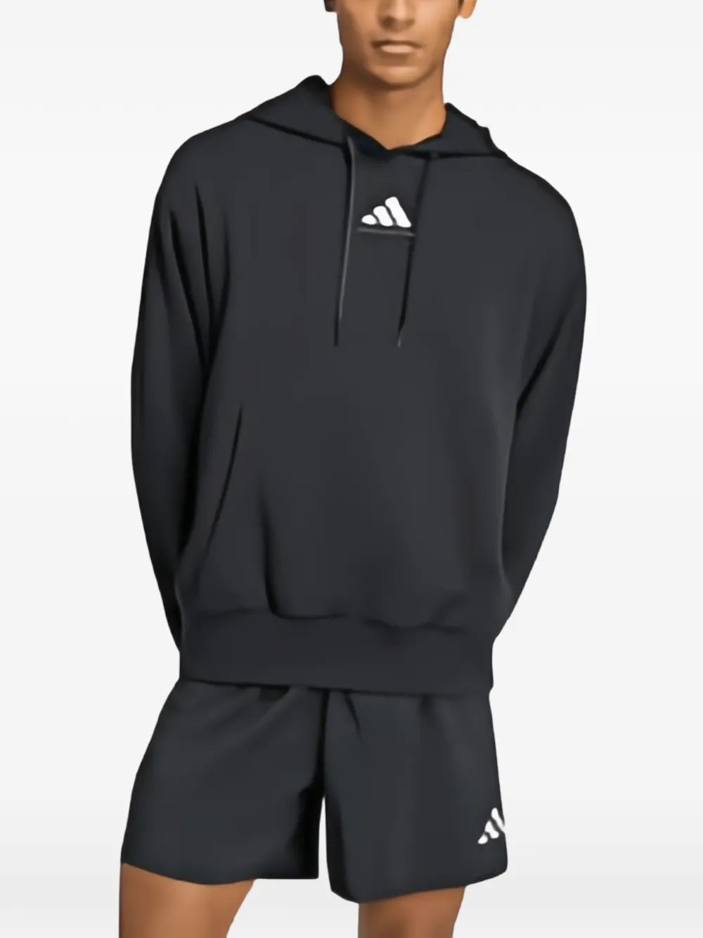adidas graphic-print drawstring hoodie - Nero