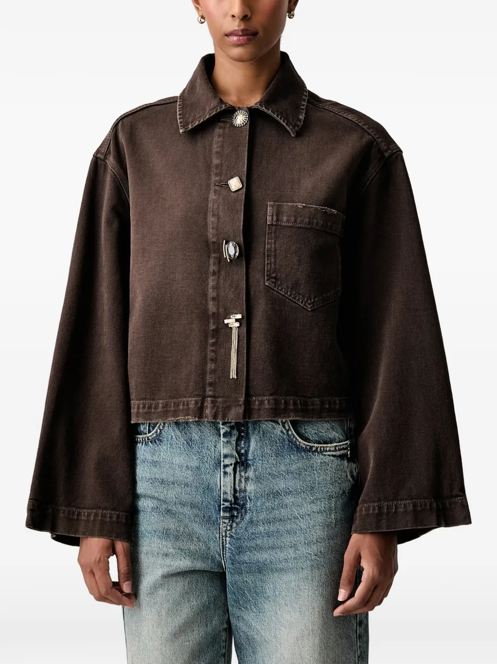 VICOLO embellished-button denim jacket