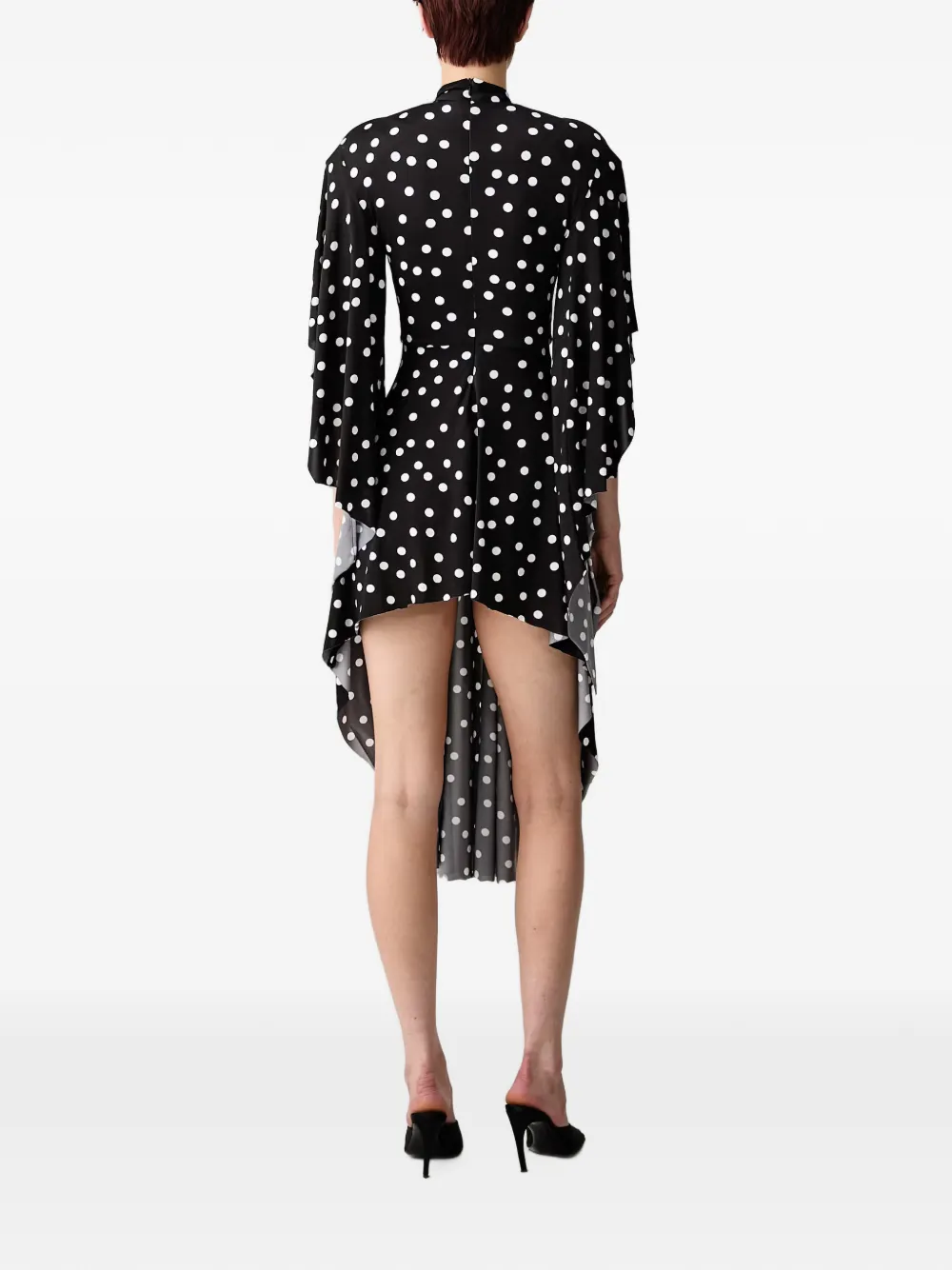 VETEMENTS Jurk met asymmetrische zoom en stippen Zwart