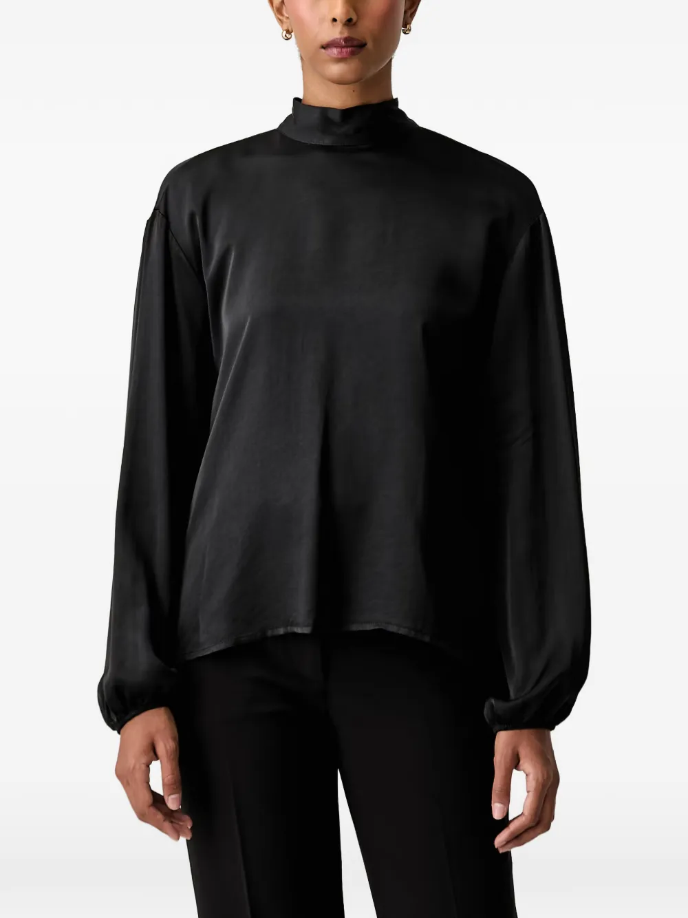 VICOLO cowl-back tie-neck blouse