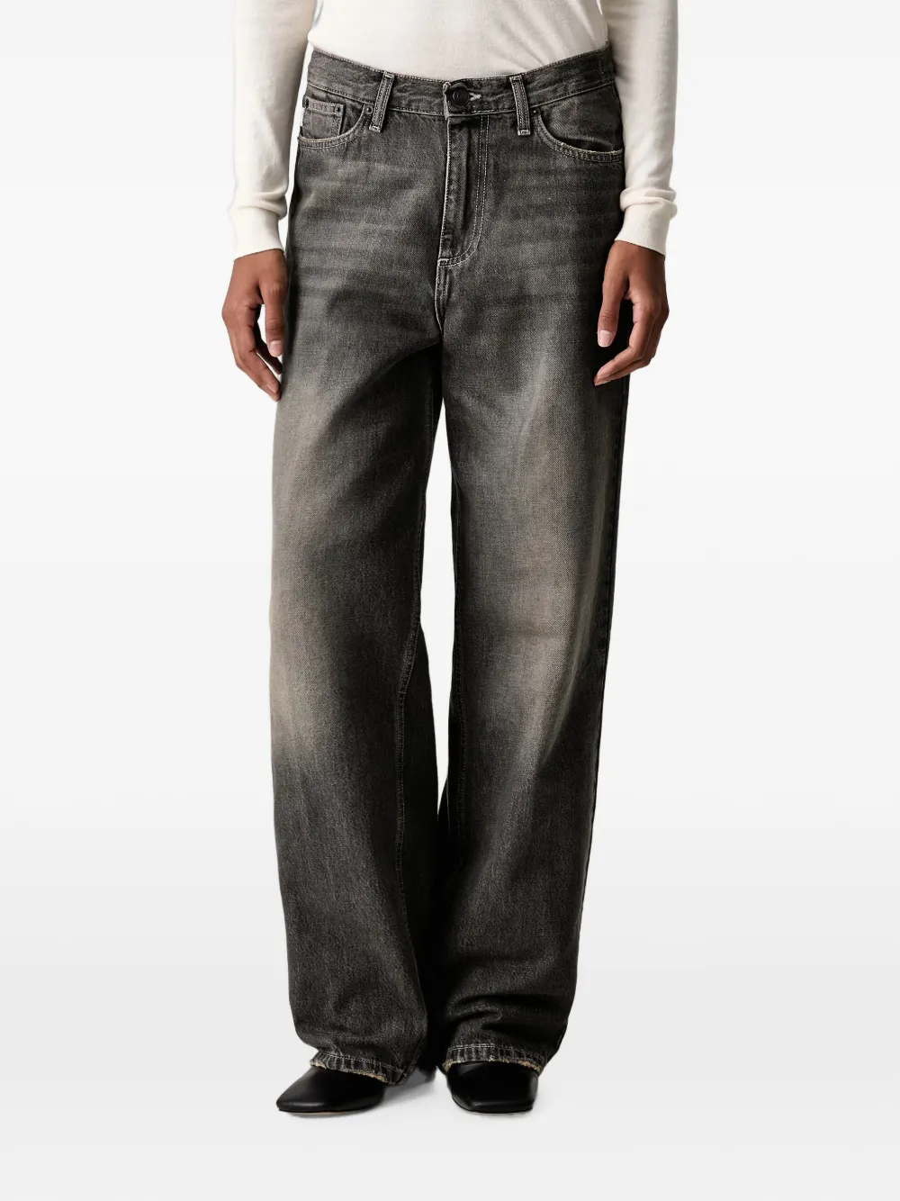 Vicolo Faded Wide-leg Jeans In Multi
