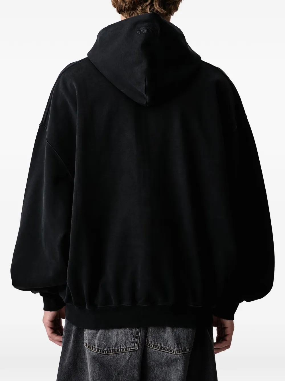 VETEMENTS Hoodie met verwassen effect en grafische print Zwart