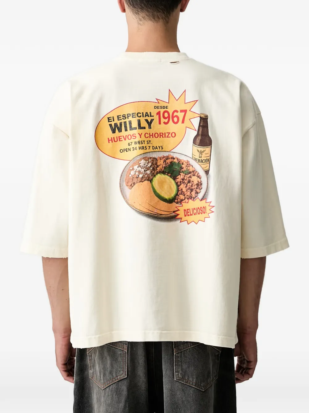 Willy Chavarria Taco Shop T-shirt Beige