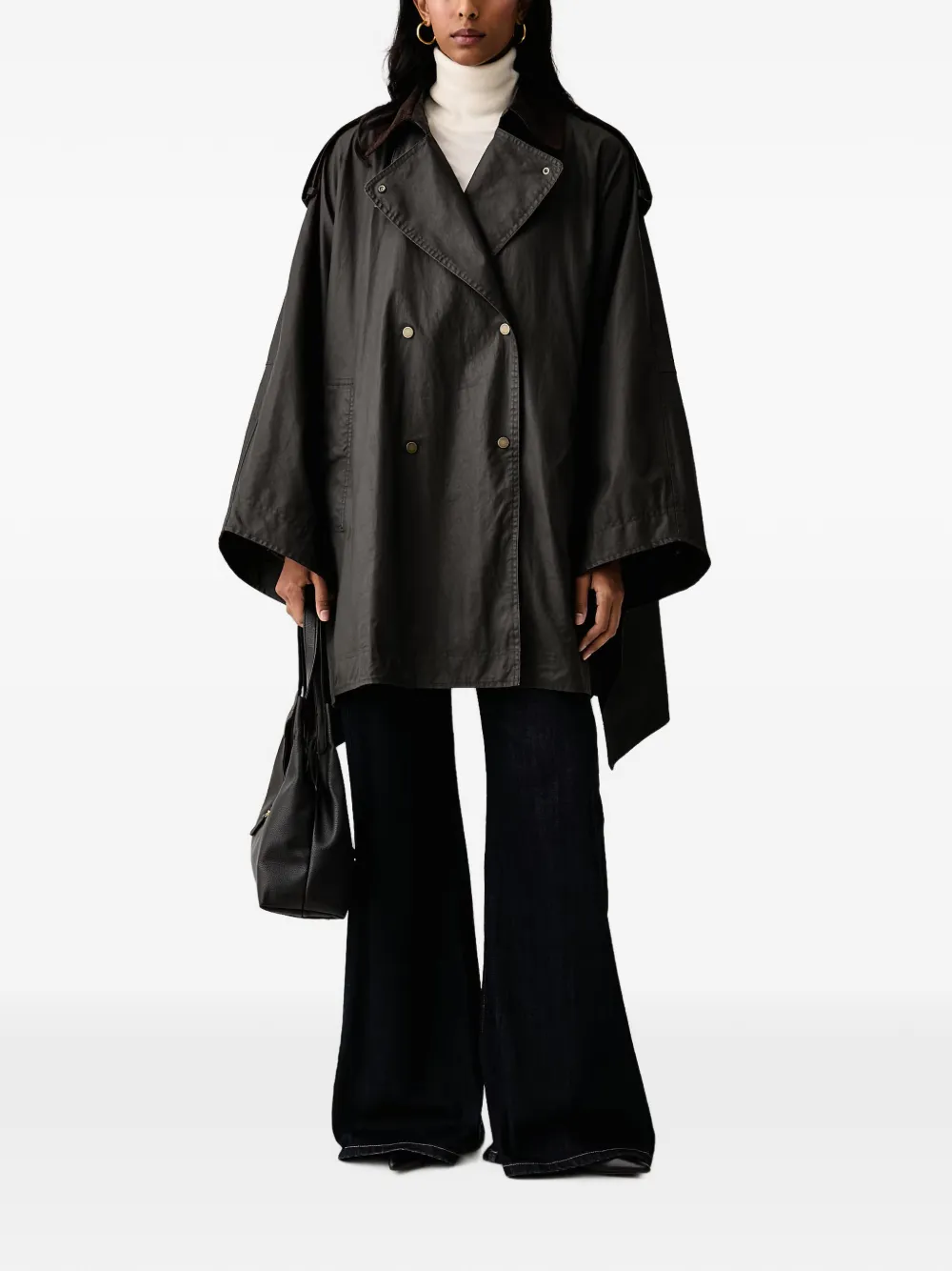 VICOLO Waxed double-breasted coat