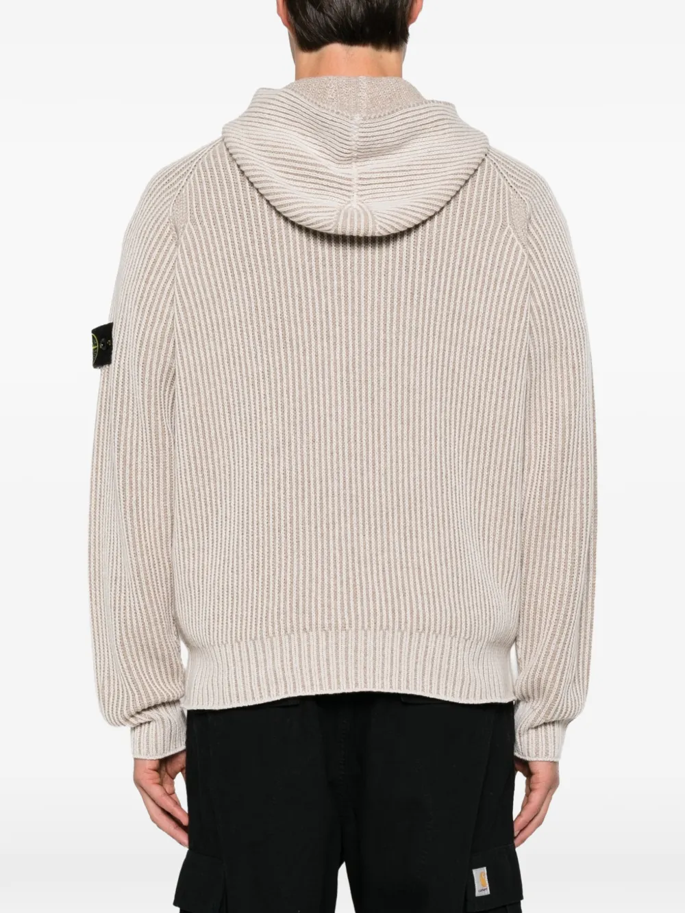 Stone Island Ribgebreid vest Beige