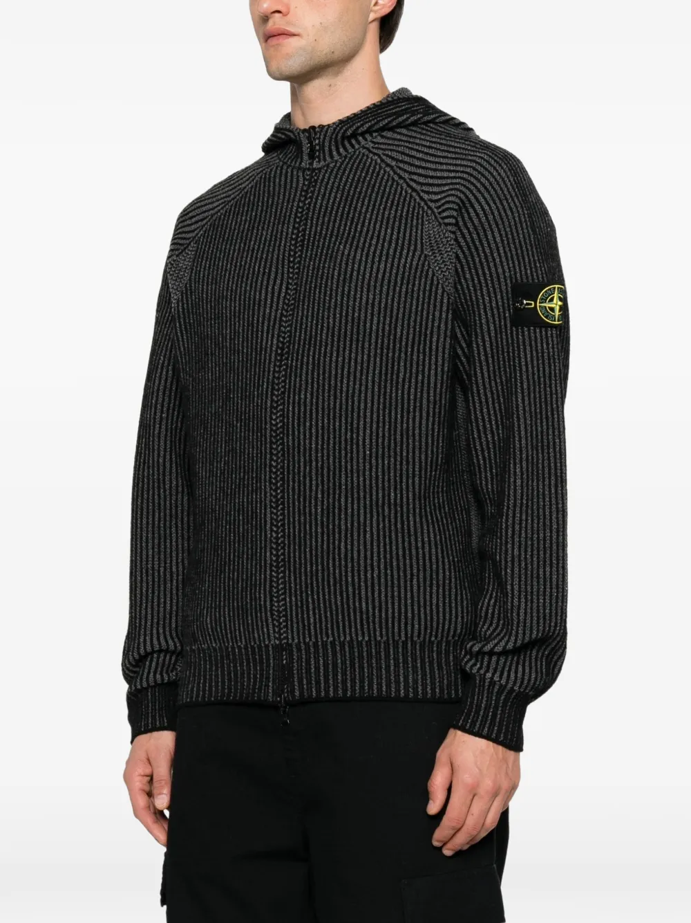 Stone Island Ribgebreid vest Zwart