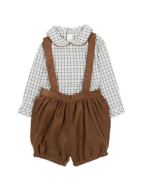 KIDIWI check-pattern corduroy shorts set