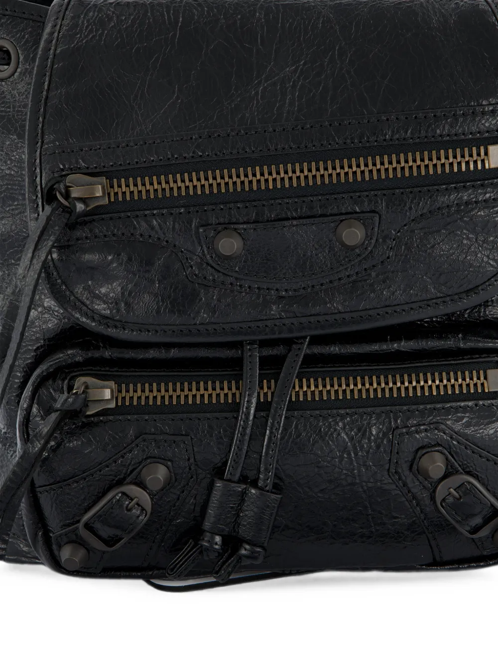 Balenciaga Kleine Le City rugzak van gekreukt leer Zwart