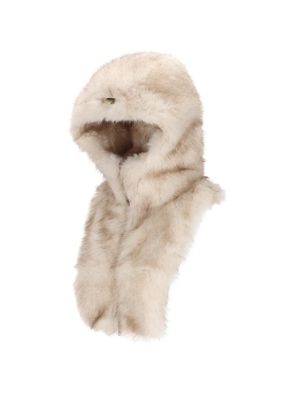 Herno Hoodie van imitatiebont met rits Beige