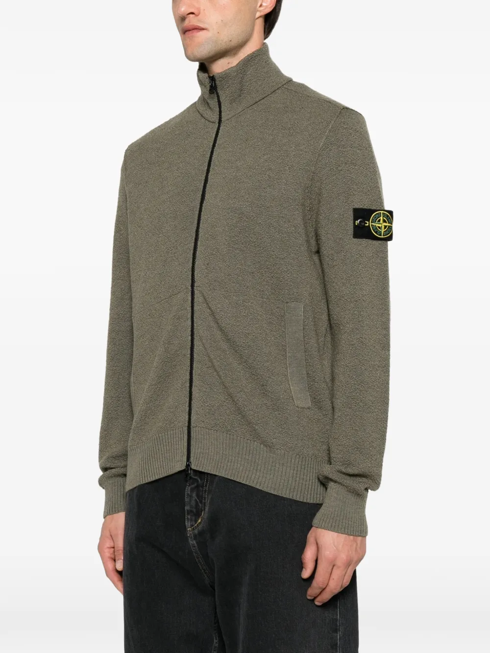 Stone Island Vest met logopatch en rits Groen