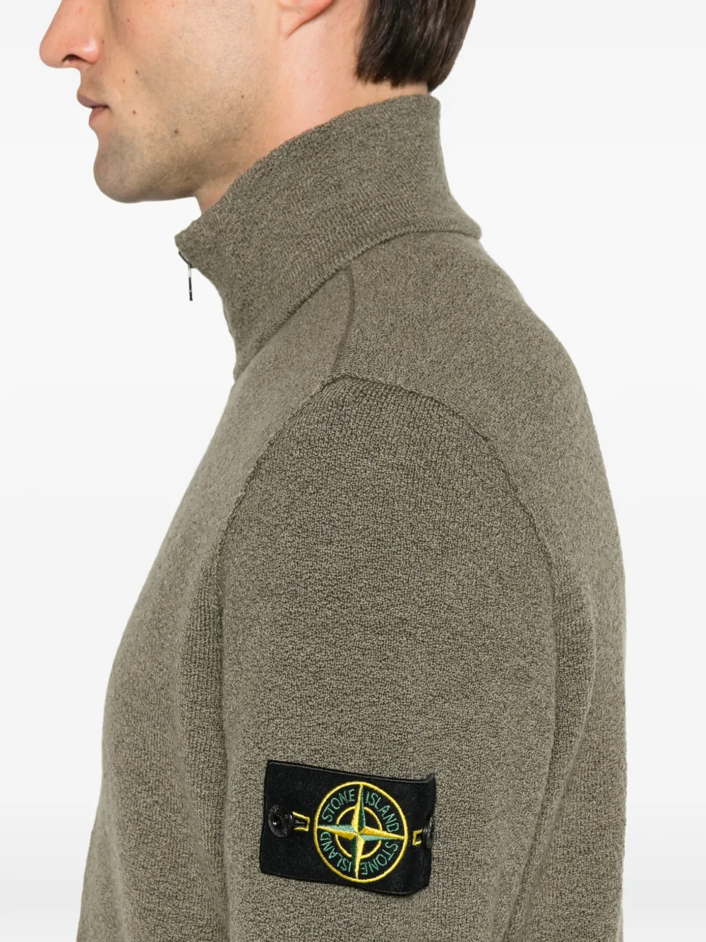 Stone Island Vest met logopatch en rits Groen