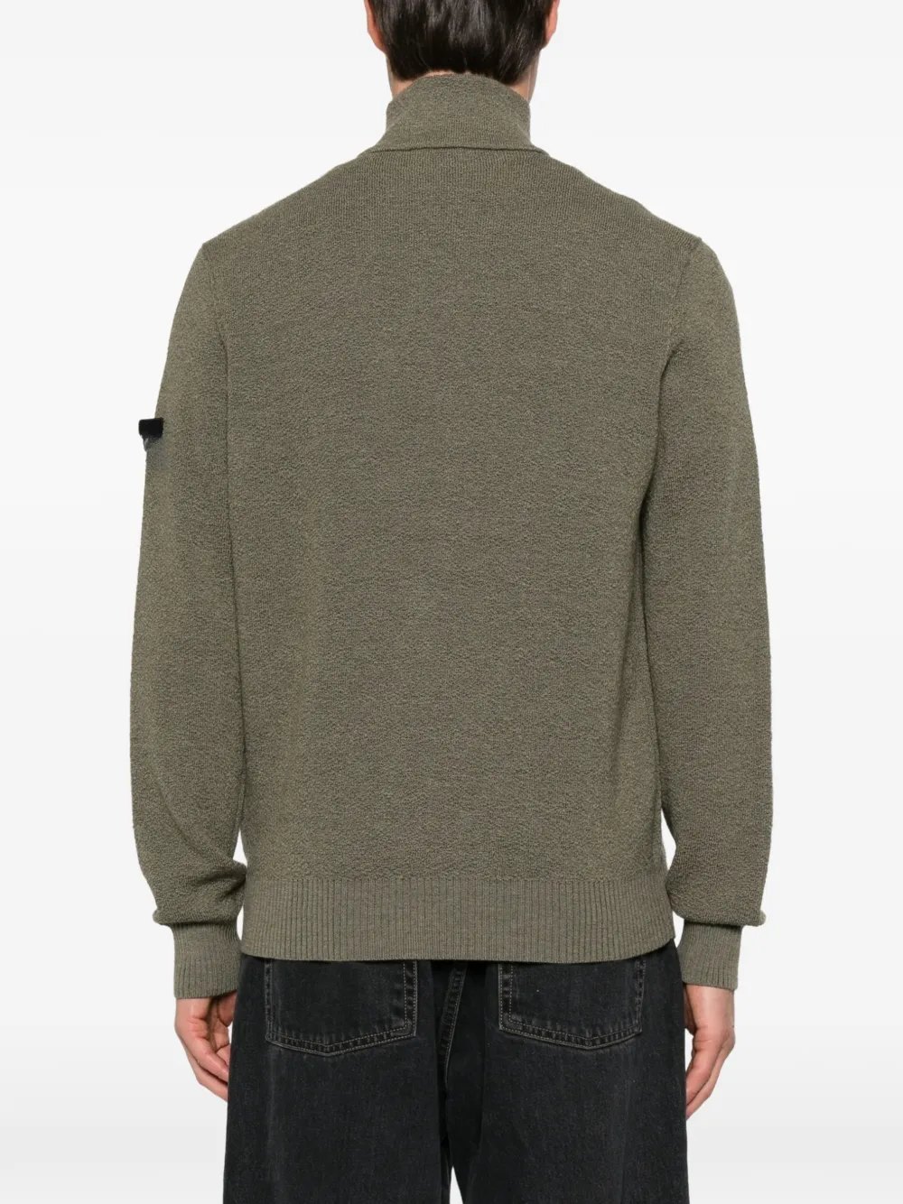 Stone Island Vest met logopatch en rits Groen