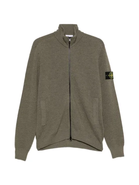 Stone Island logo-patch zip-up cardigan