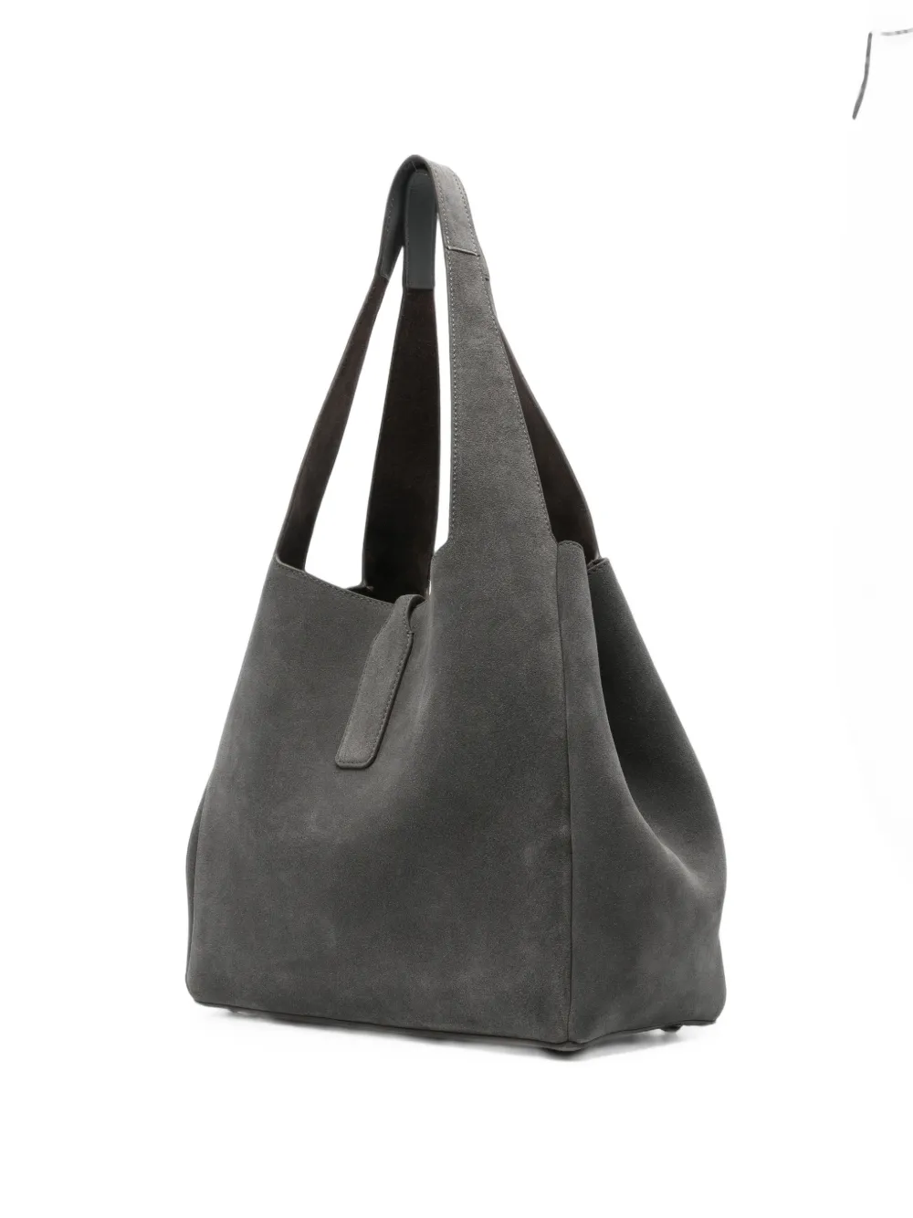 Hogan logo-plaque suede tote bag Grijs