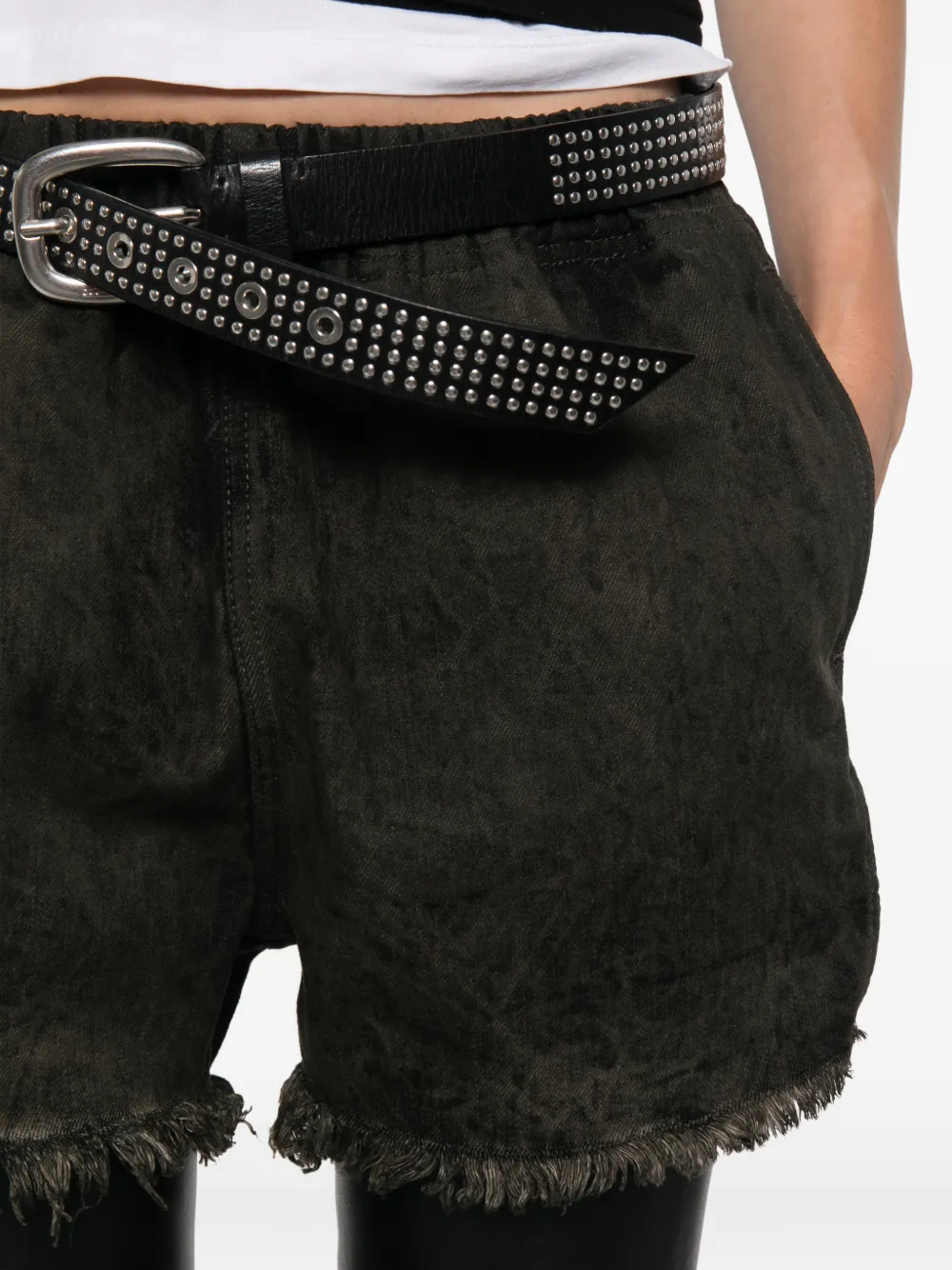 Rick Owens Shorts met gerafelde randen en vervaagd effect Grijs