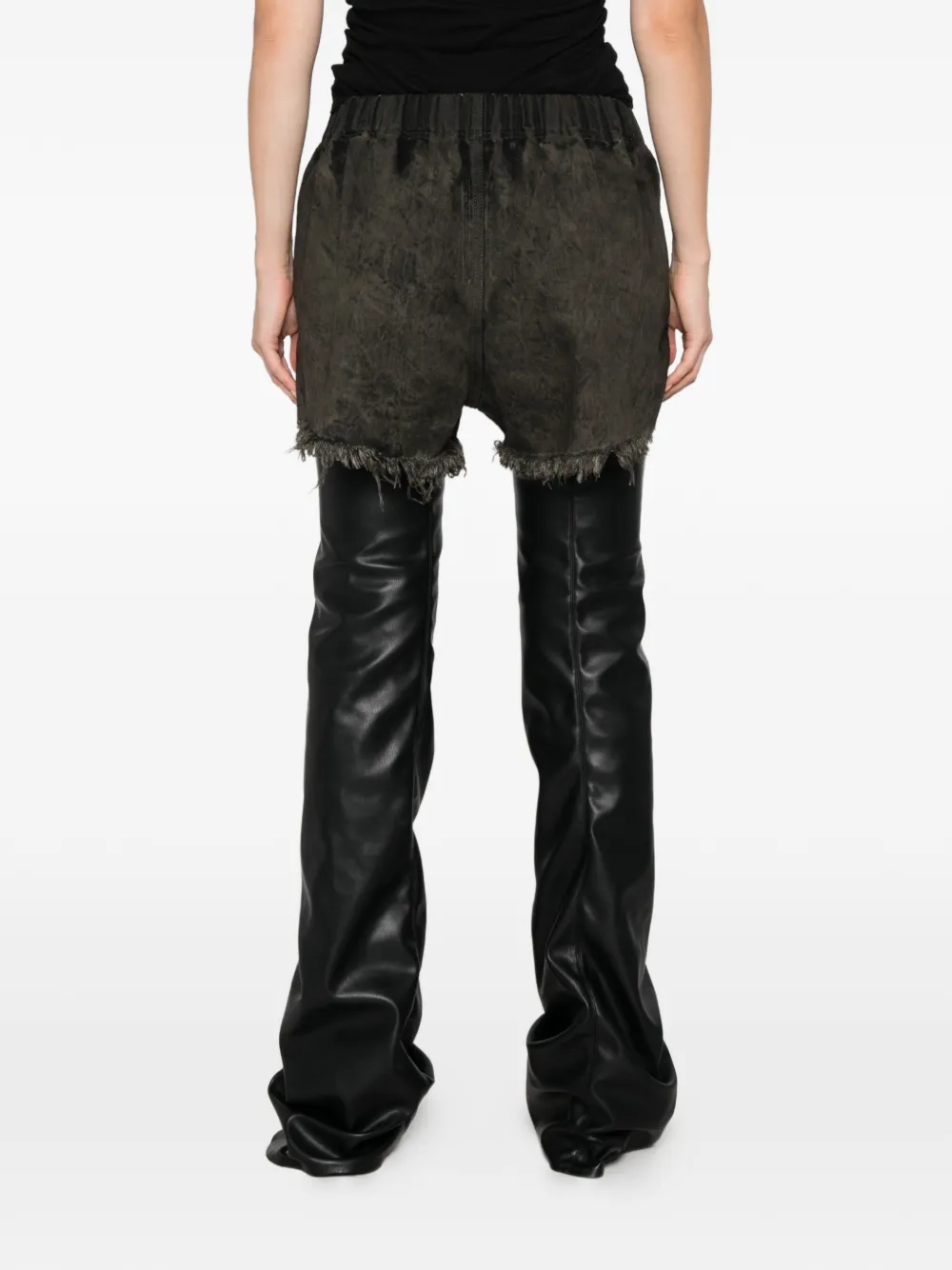 Rick Owens Shorts met gerafelde randen en vervaagd effect Grijs