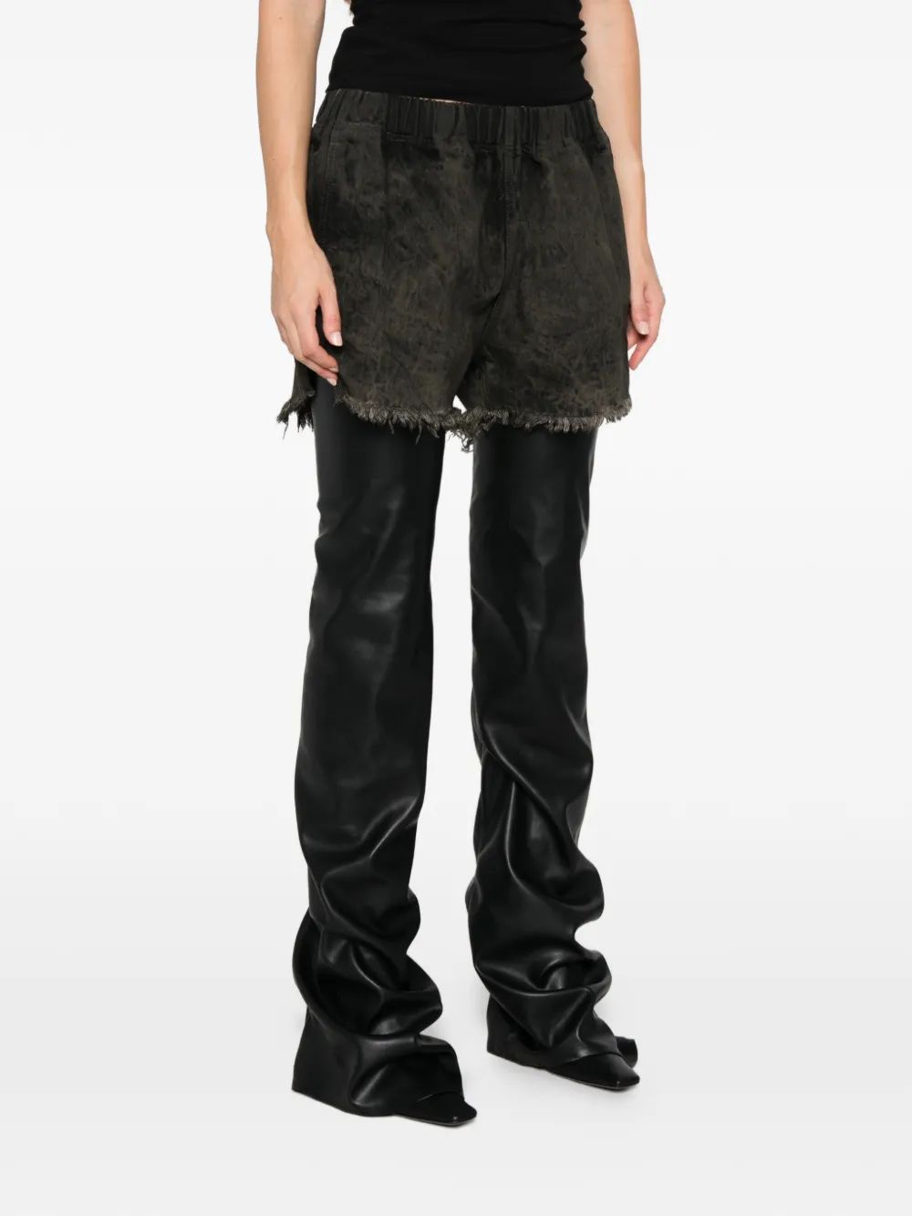 Rick Owens Shorts met gerafelde randen en vervaagd effect Grijs