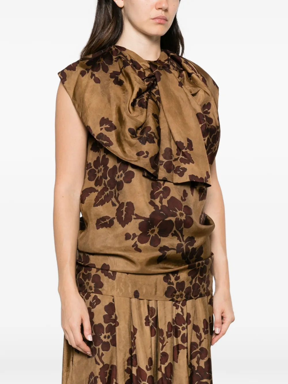 Uma Wang Gedrapeerde blouse Bruin