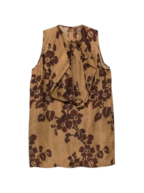 Uma Wang floral-print draped blouse