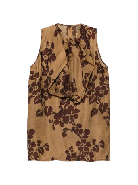Uma Wang floral-print draped blouse