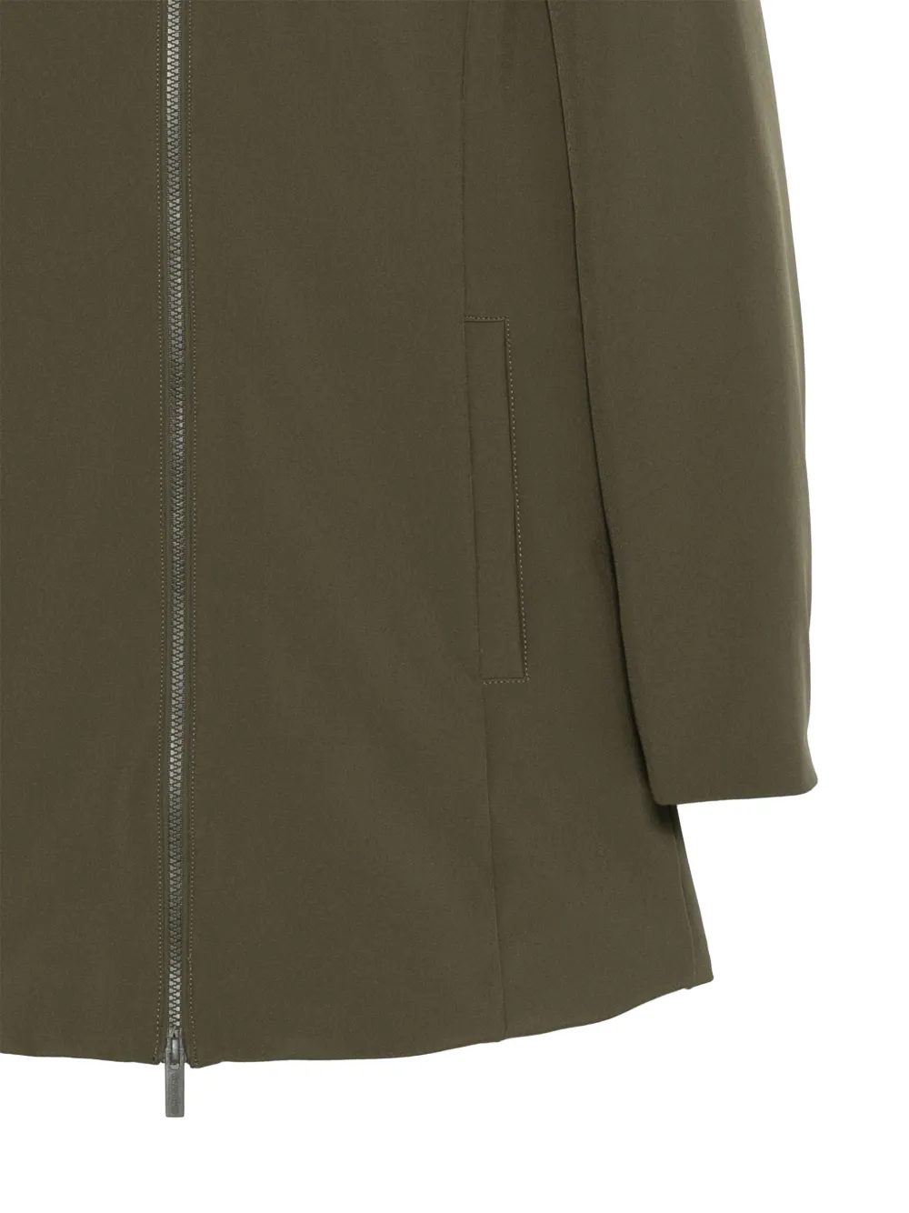Woolrich hooded zip-up coat Groen